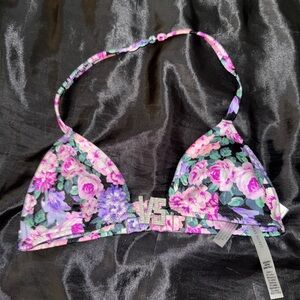 Victoria Secret Bling Floral Halter Bikini Top